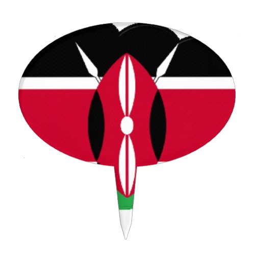Kenya National Flag Colors Design Black Red Green Cake Topper