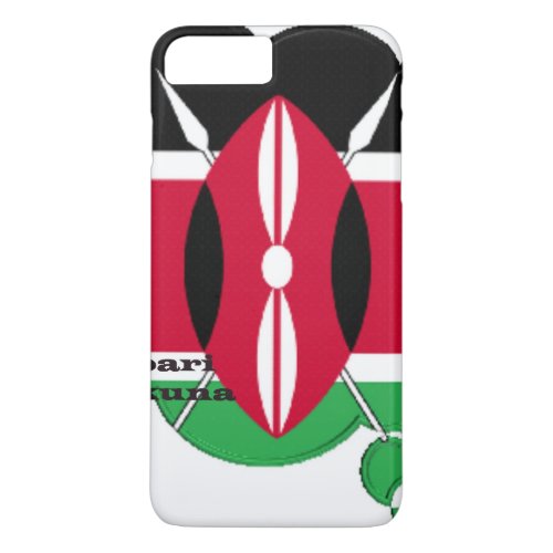 Kenya National Flag Colors Design Black Red Green iPhone 8 Plus7 Plus Case