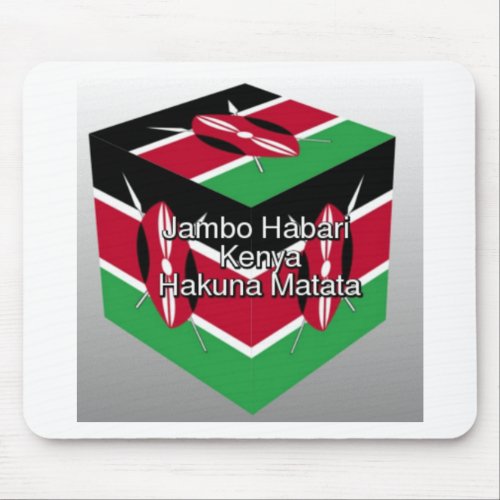 Kenya National Flag Colors Design Black Red Green Mouse Pad