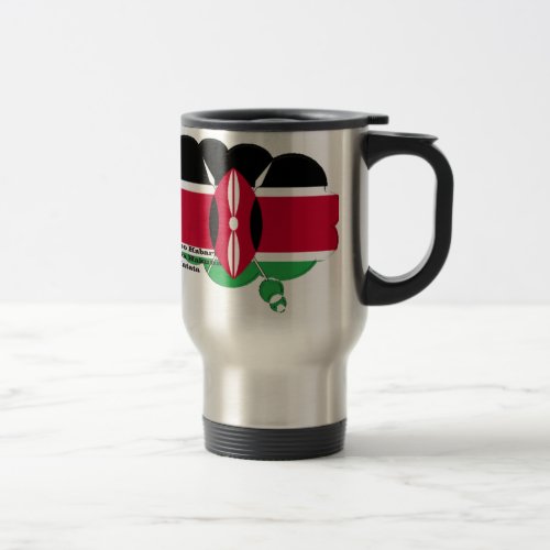 Kenya National Flag Colors Design Black Red Green Travel Mug