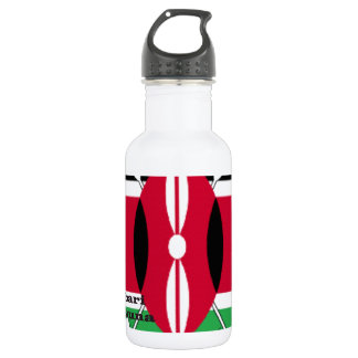 Kenya National Flag Colors Pattern Art Design Stainless Steel Water Bottle