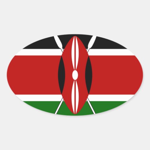 Kenya Oval Sticker