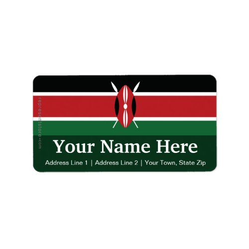 Kenya Plain Flag Label