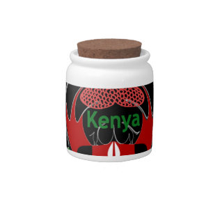 Kenya Raha: Hakuna Matata   Flag Motif Art Design  Candy Jar