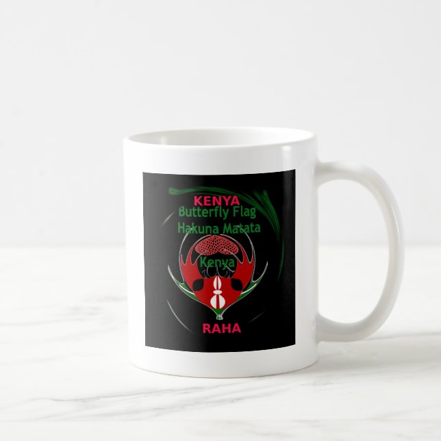 Kenya Raha: Hakuna Matata | Flag Motif Art Design  Coffee Mug (Right)