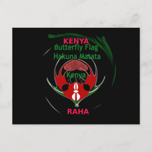 Kenya Raha: Hakuna Matata   Flag Motif Art Design  Postcard