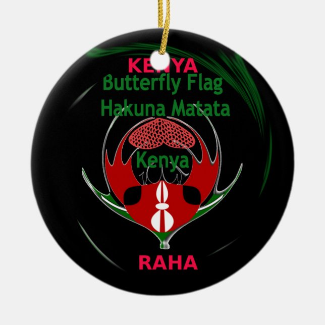 Kenya Raha Hakuna Matata.jpg Ceramic Ornament (Front)