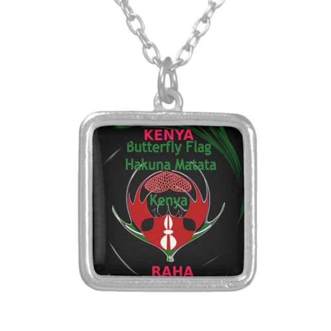 Kenya Raha Hakuna Matata.jpg Silver Plated Necklace (Front)