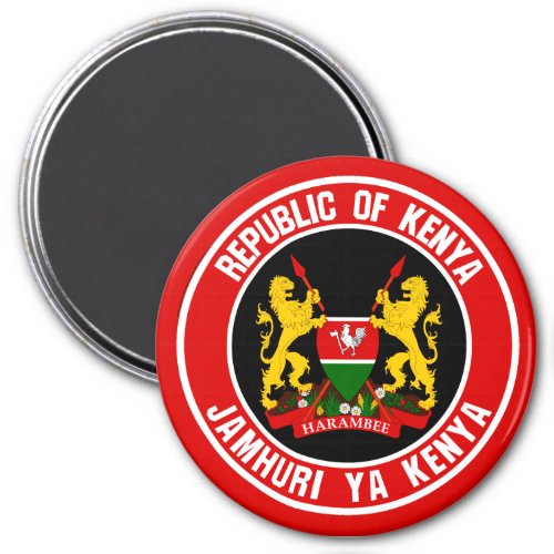 Kenya Round Emblem Magnet