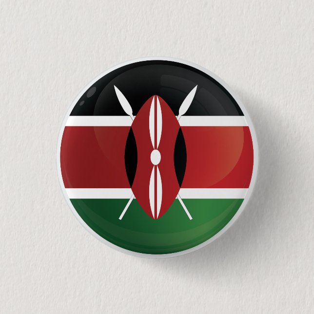 Kenya  Round Icon Flag Button (Front)