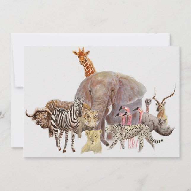 Kenya Safari Animals Notecard (Front)