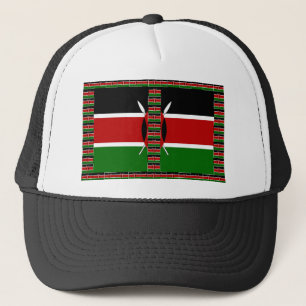 Kenya Seamless Flags Border Frames Art Print Trucker Hat