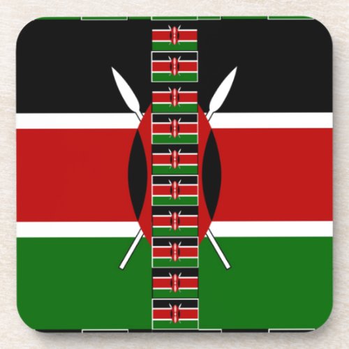 Kenya Seamless Flags border frames Beverage Coaster