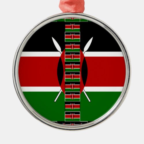 Kenya Seamless Flags border frames Metal Ornament