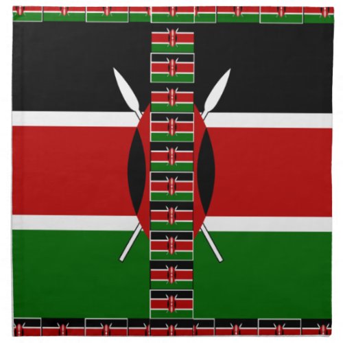 Kenya Seamless Flags border frames Napkin