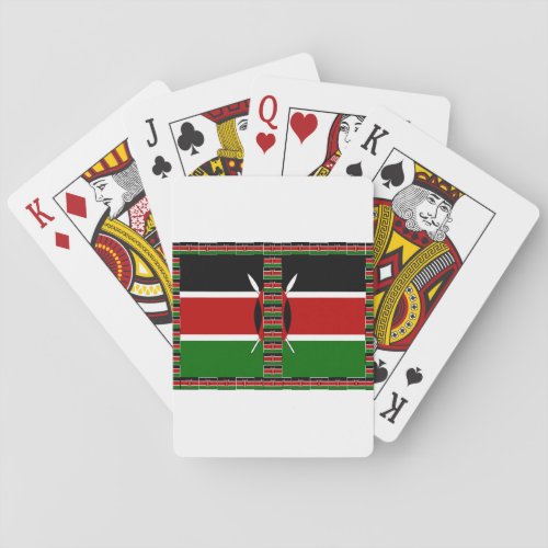 Kenya Seamless Flags border frames Playing Cards