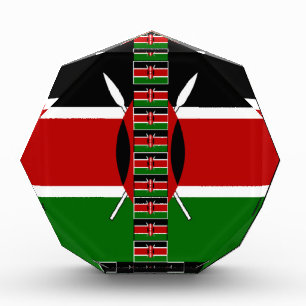 Kenya Seamless Miniature Flags Border Frames Art Acrylic Award