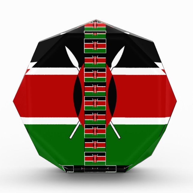 Kenya Seamless Miniature Flags Border Frames Art  Acrylic Award (Front)