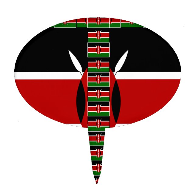 Kenya Seamless Miniature Flags Border Frames Art  Cake Topper (Front)