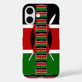 Kenya Seamless Miniature Flags Border Frames Art iPhone 16 Case