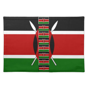 Kenya Seamless Miniature Flags Border Frames Art Cloth Placemat
