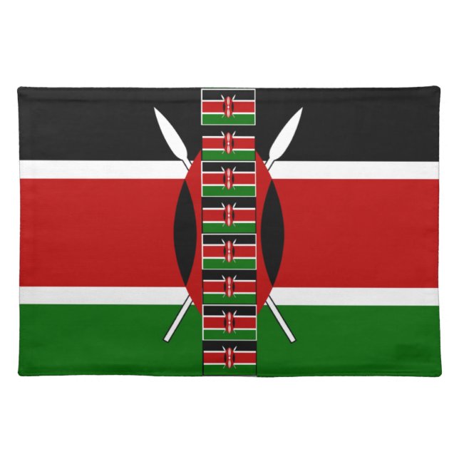 Kenya Seamless Miniature Flags Border Frames Art  Cloth Placemat (Front)