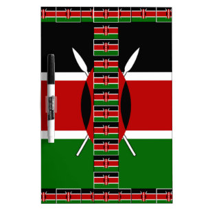 Kenya Seamless Miniature Flags Border Frames Art Dry-Erase Board