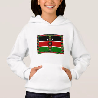 Kenya Seamless Miniature Flags Border Frames Art  Hoodie