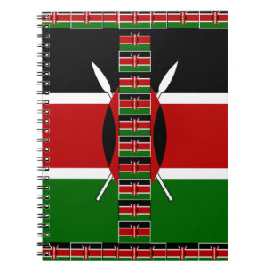 Kenya Seamless Miniature Flags Border Frames Art  Notebook