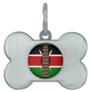 Kenya Seamless Miniature Flags Border Frames Art Pet Name Tag