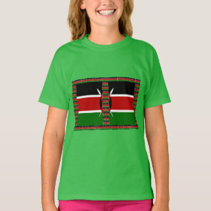 Kenya Seamless Miniature Flags Border Frames Art T-Shirt
