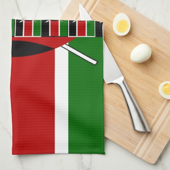 Kenya Seamless Miniature Flags Border Frames Art  Towel (Quarter Fold)