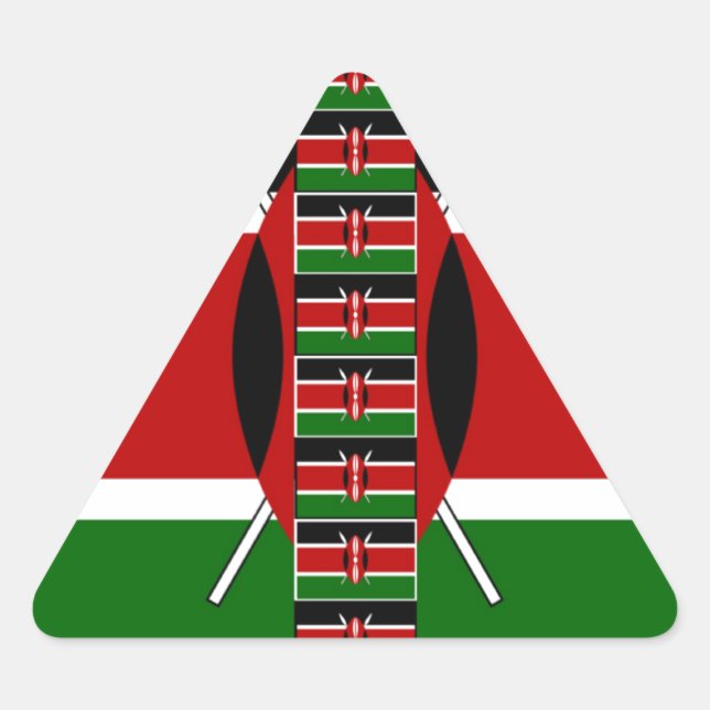 Kenya Seamless Miniature Flags Border Frames Art  Triangle Sticker (Front)