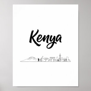 Kenya Skyline Travel Vacation Outfits Poster