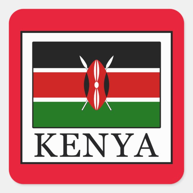 Kenya Square Sticker (Front)