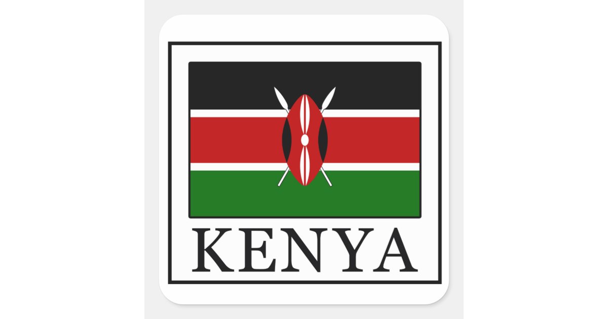 Kenya Square Sticker Zazzle