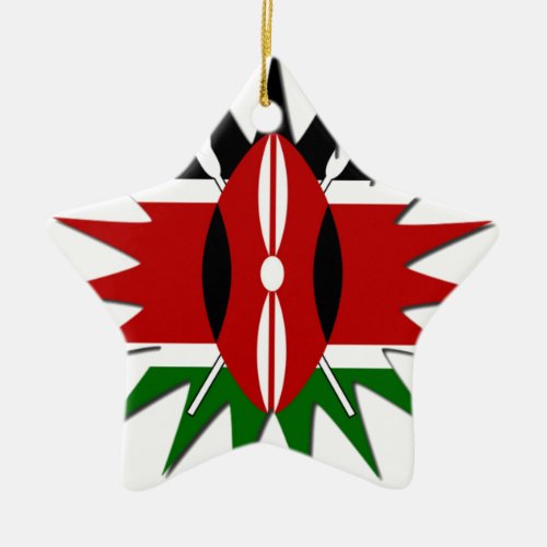 Kenya Star Ceramic Ornament