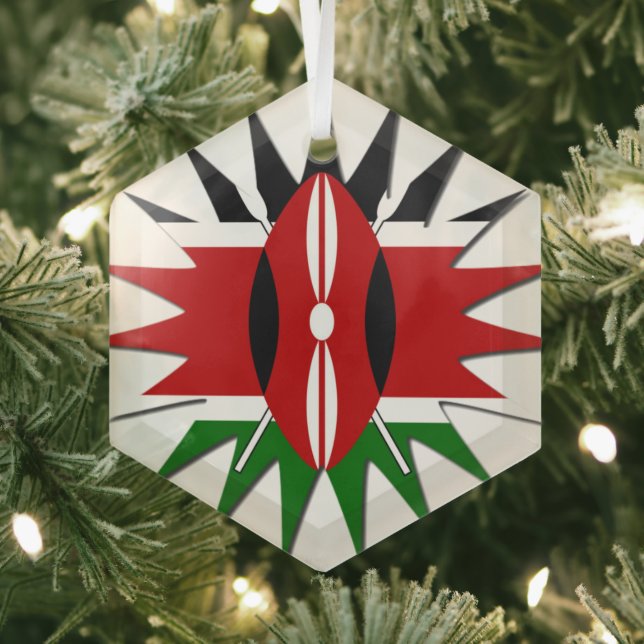 Kenya Star Glass Ornament (Insitu)