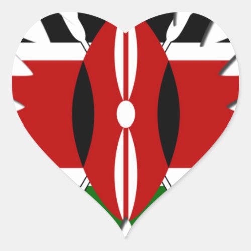 Kenya Star Heart Sticker