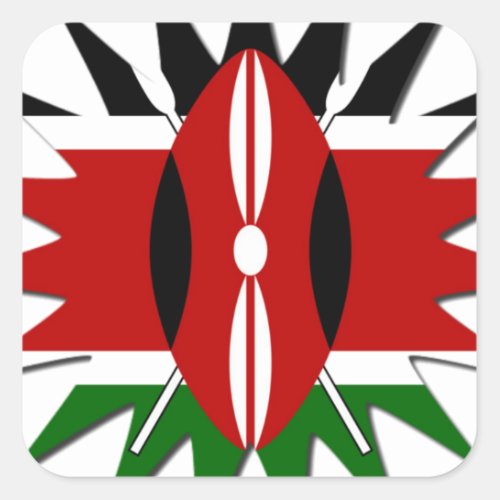 Kenya Star Square Sticker