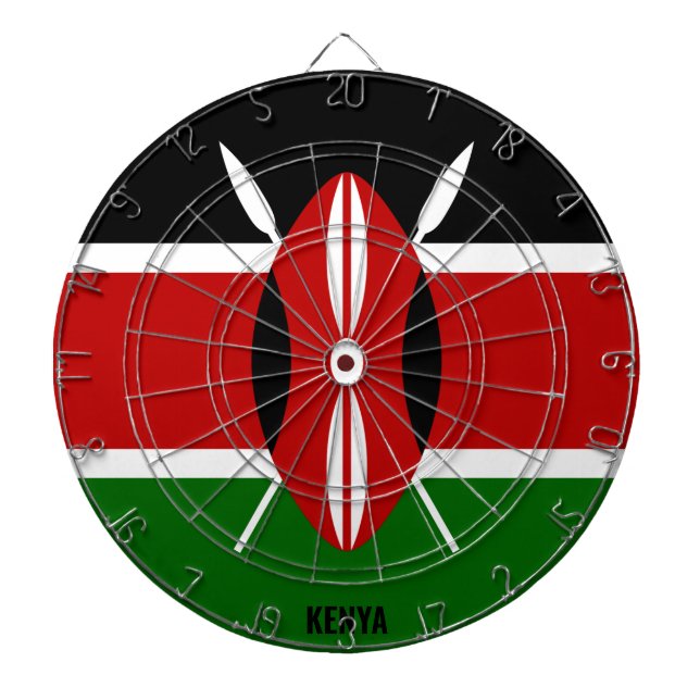 "Kenya Strikes!" Patriotic Dart Board (Front)