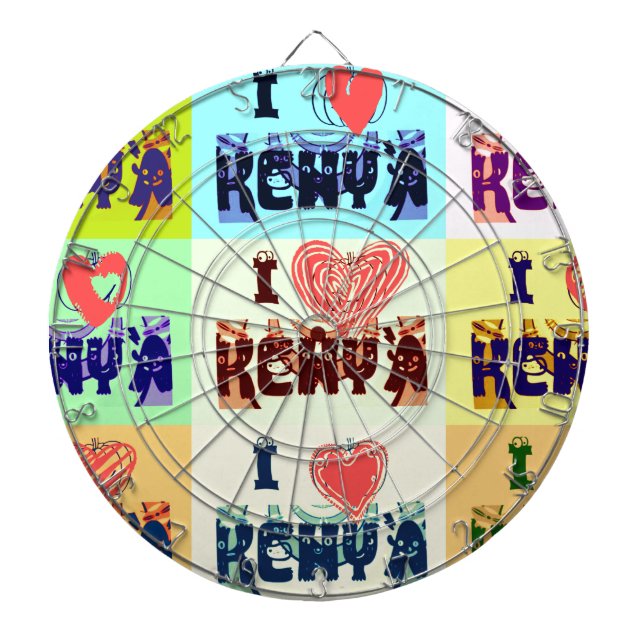 Kenya Travel Souvenir Pop Art Print Dartboard With Darts (Front)