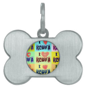 Kenya Travel Souvenir Pop Art Print Pet Tag