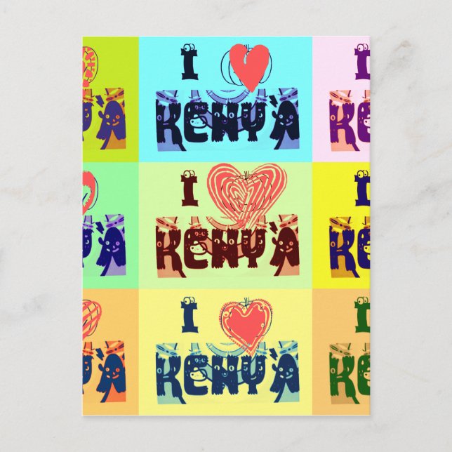 Kenya Travel Souvenir Pop Art Print Postcard (Front)