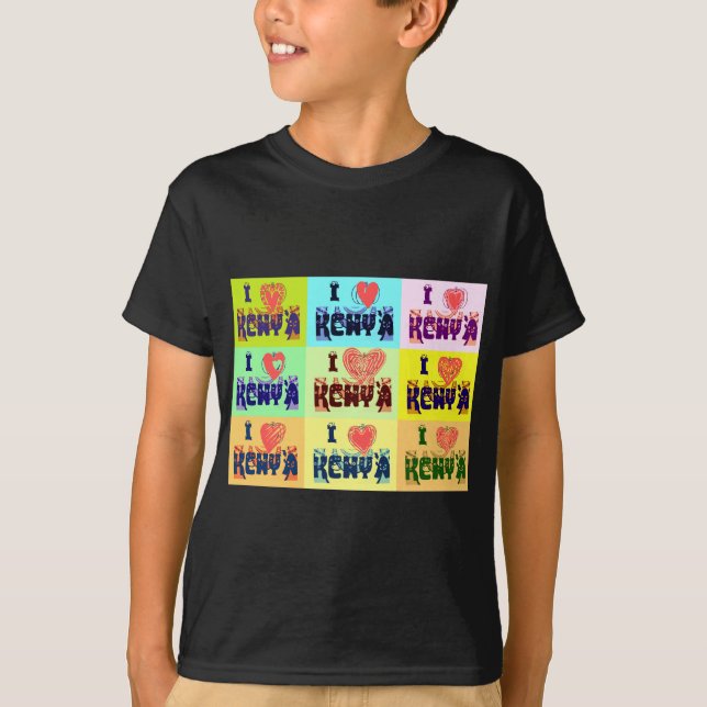 Kenya Travel Souvenir Pop Art Print T-Shirt (Front)