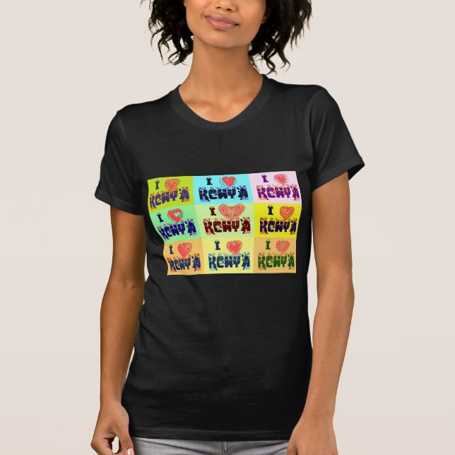 Kenya Travel Souvenir Pop Art Print T-Shirt (Front)