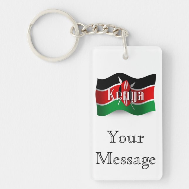 Kenya Waving Flag Keychain (Front)