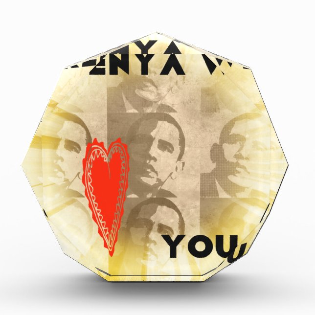 Kenya We Love You Lovely Perspective Art Design Acrylic Award (Front)