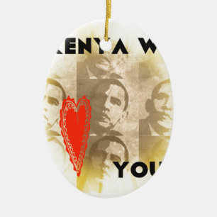Kenya We Love You Lovely Perspective Art Design Ceramic Ornament