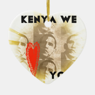Kenya We Love You Lovely Perspective Art Design Ceramic Ornament